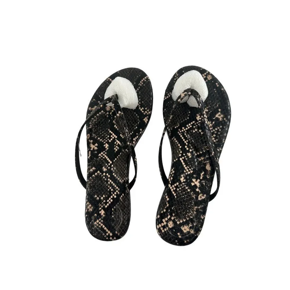 Solei Sea Women's Brown Snake Indie Flip Flop Sandals Size 9 - Picture 2 of 8
